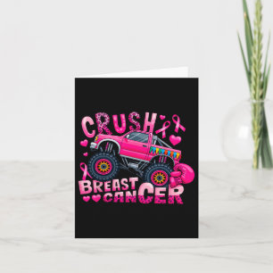 Crush Breast Cancer Pink Ribbon Monster Truck Awar Card