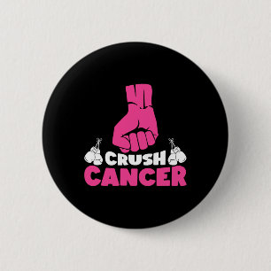 Crush Cancer Boxing Pink Ribbon Breast Cancer Awar 6 Cm Round Badge