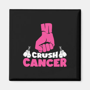 Crush Cancer Boxing Pink Ribbon Breast Cancer Awar Magnet