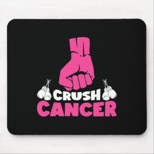 Crush Cancer Boxing Pink Ribbon Breast Cancer Awar Mouse Mat