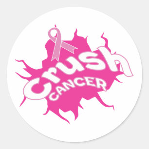 Crush Cancer Breast Cancer Awareness Pinktober Classic Round Sticker