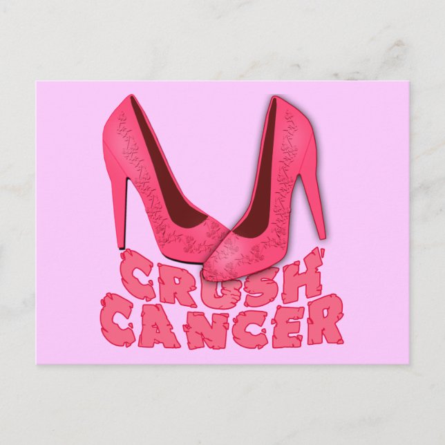 Crush Cancer with Stilettos Postcard (Front)
