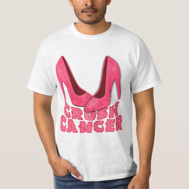Crush Cancer with Stilettos T-Shirt (Front)