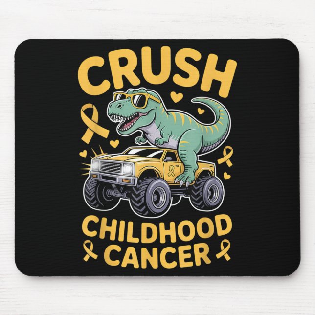 Crush Childhood Cancer Awareness Gold Ribbon Kids  Mouse Mat (Front)