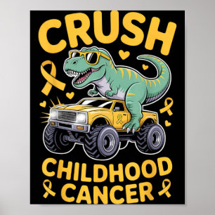 Crush Childhood Cancer Awareness Gold Ribbon Kids Poster