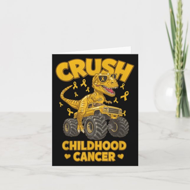 Crush Childhood Cancer Awareness Kids Boys Girls T Card (Front)