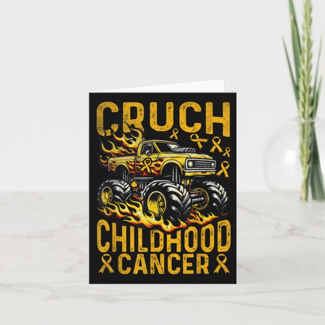 Crush Childhood Cancer Awareness Monster Truck &am Card (Front)