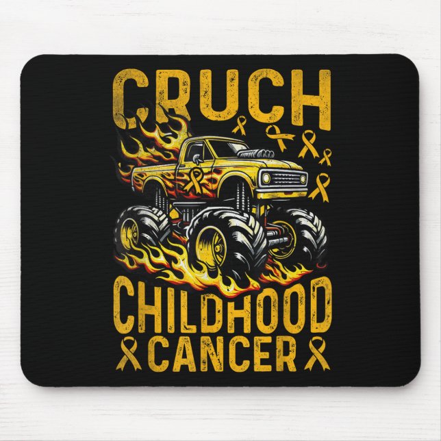 Crush Childhood Cancer Awareness Monster Truck &am Mouse Mat (Front)