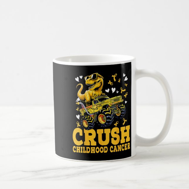 Crush Childhood Cancer Awareness Monster Truck Din Coffee Mug (Right)