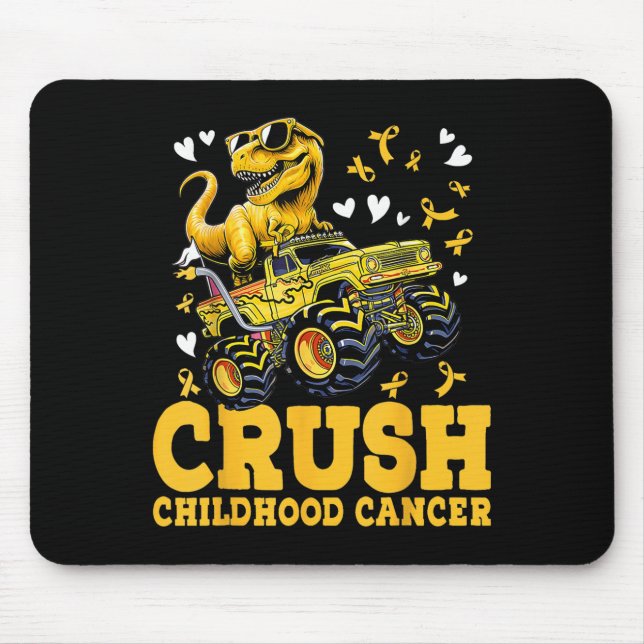 Crush Childhood Cancer Awareness Monster Truck Din Mouse Mat (Front)