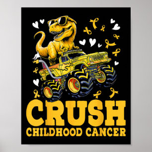 Crush Childhood Cancer Awareness Monster Truck Din Poster