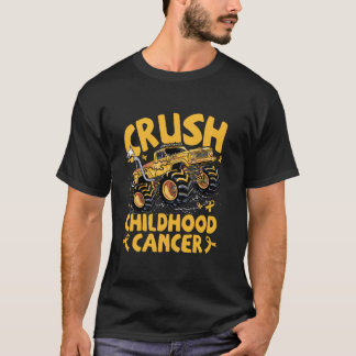 Crush Childhood Cancer Awareness Monster Truck Gol T-Shirt