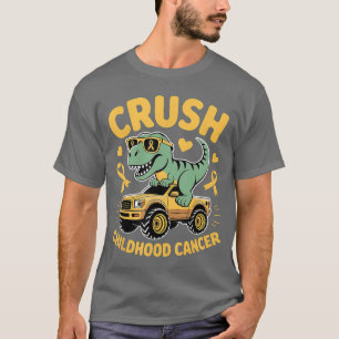 Crush Childhood Cancer Gold Ribbon Kids Boys Girls T-Shirt