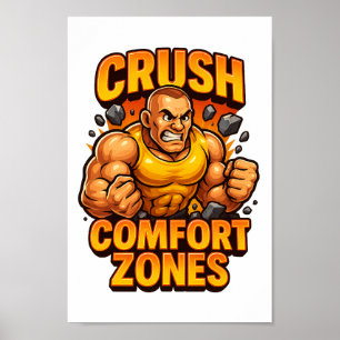 Crush Comfort Zones 3D Motivational Transfer PNG  Poster