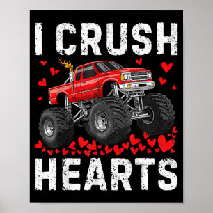 Crush hearts monster truck boy kids toddler poster