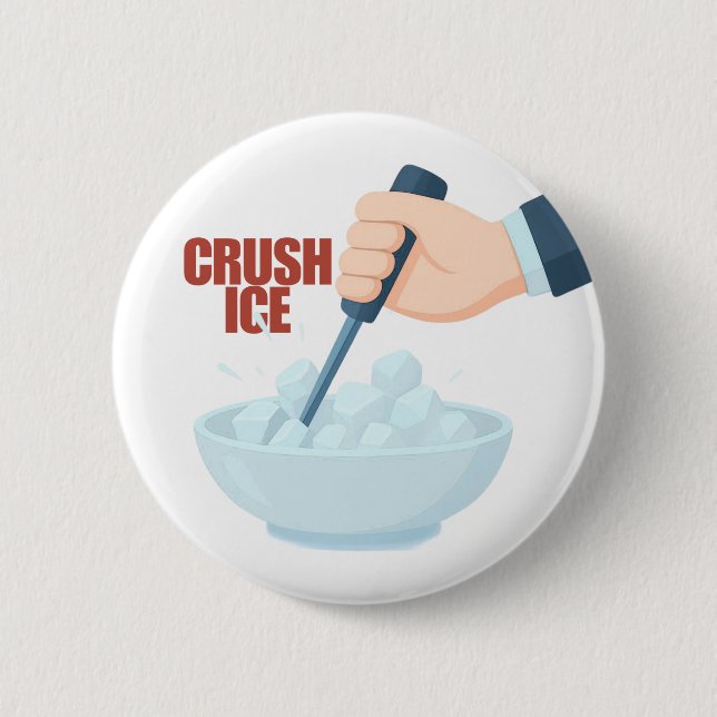 Crush Ice 6 Cm Round Badge (Front)