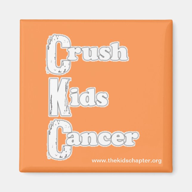 "Crush Kids Cancer" Orange Magnet (Front)
