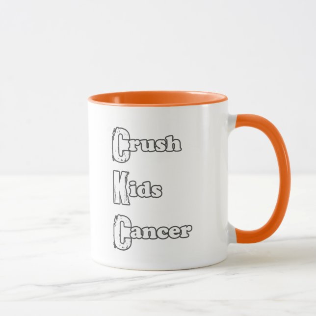 "Crush Kids' Cancer" Orange Mug (Right)
