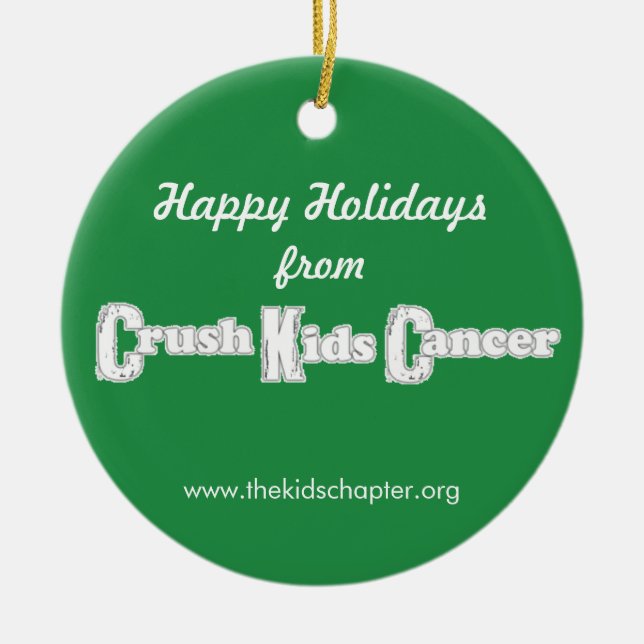 Crush Kids Cancer Ornament (Front)