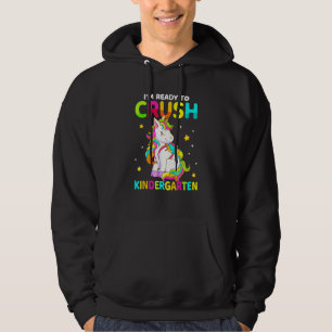 Crush Kindergarten Dabbing Unicorn Back To School Hoodie
