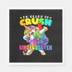 Crush Kindergarten Dabbing Unicorn Back to School  Napkin