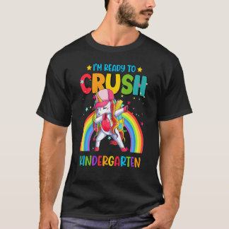 Crush Kindergarten Dabbing Unicorn Back To School  T-Shirt