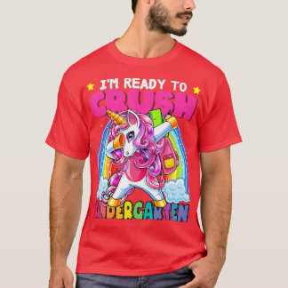 Crush Kindergarten Dabbing Unicorn Back to School  T-Shirt