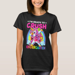 Crush Kindergarten Dabbing Unicorn Back To School T-Shirt
