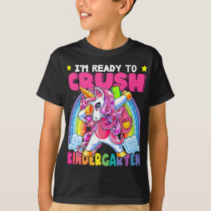 Crush Kindergarten Dabbing Unicorn Back to School T-Shirt