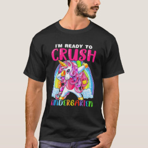 Crush Kindergarten Dabbing Unicorn Back To School T-Shirt