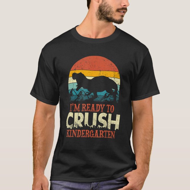 Crush Kindergarten Dinosaur Back To School Kids Bo T-Shirt (Front)