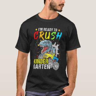 Crush Kindergarten Monster Truck Dinosaur Boy T-Shirt