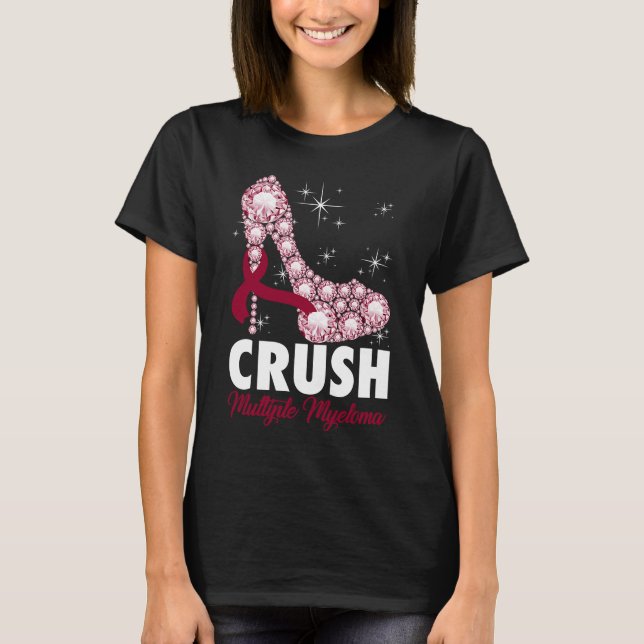Crush Multiple Myeloma Awareness High Heel Warrior T-Shirt (Front)