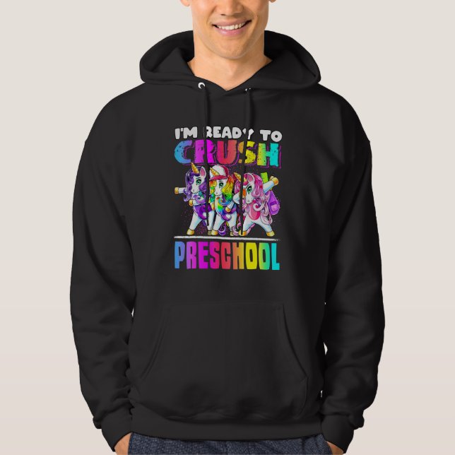 Crush Preschool Dabbing Unicorn Back To School Bac Hoodie (Front)