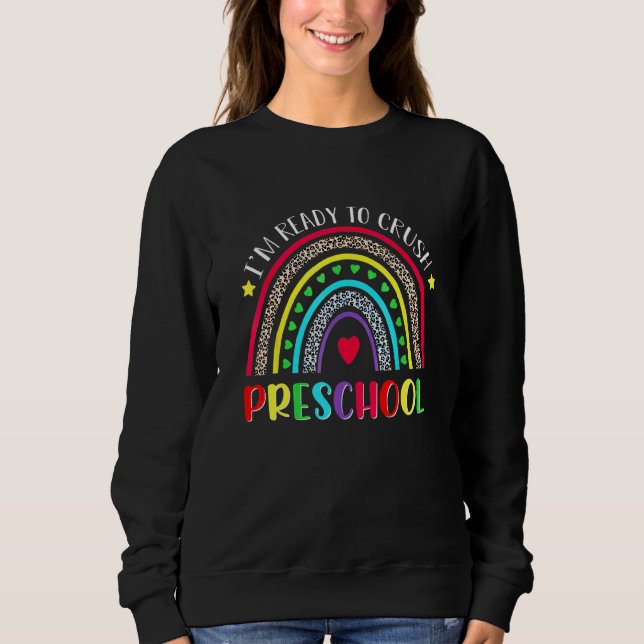 Crush Preschool Teacher Student Boho Leopard Back  Sweatshirt (Front)