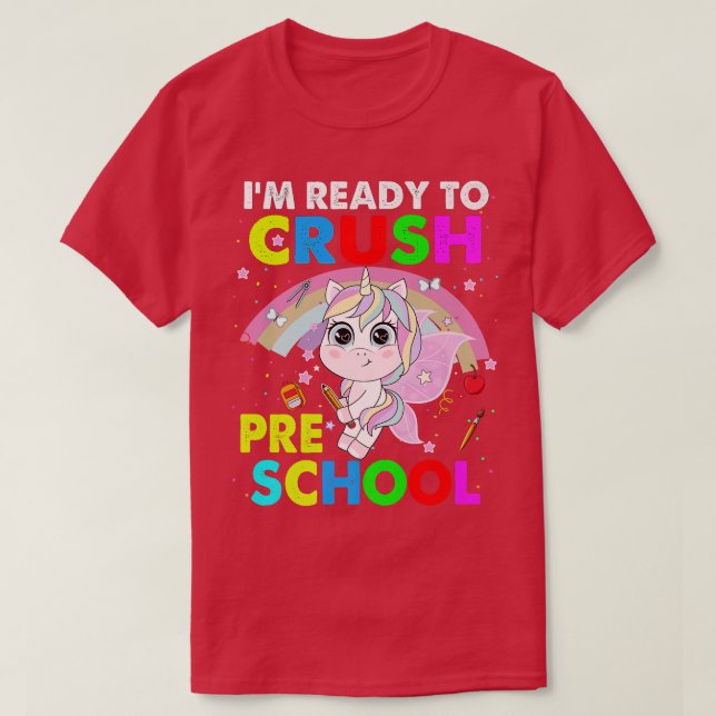 Crush Preschool Unicorn Back to School Boys  T-Shirt (Design Front)