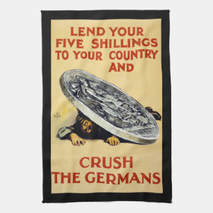 Crush The Germans Tea Towel