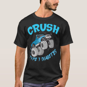 Crush Type 1 Diabetes Awareness Truck Ribbon Warr T-Shirt