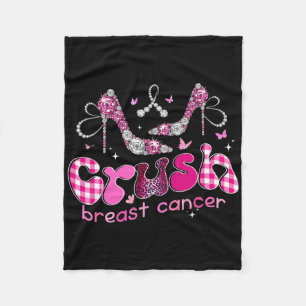 Crush Wear Pink Breast Cancer Awareness Pink Ribbo Fleece Blanket