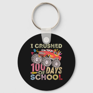 Crushed 100 Days Of School Monster Truck 100th Day Key Ring