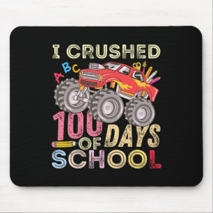 Crushed 100 Days Of School Monster Truck 100th Day Mouse Mat