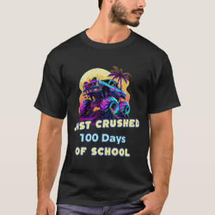 Crushed 100 Days Of School Monster Truck Boys & Gi T-Shirt