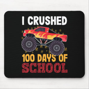 Crushed 100 Days Of School Monster Truck Kids Girl Mouse Mat