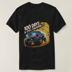  Crushed 100 Days of School Monster Truck Shirt Bo