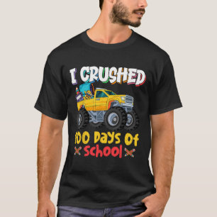 Crushed 100 Days Of School Monster Truck T-Shirt