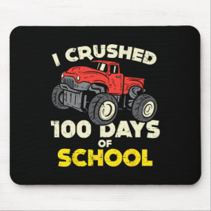 Crushed 100 Days School Monster Truck 100th Day Bo Mouse Mat