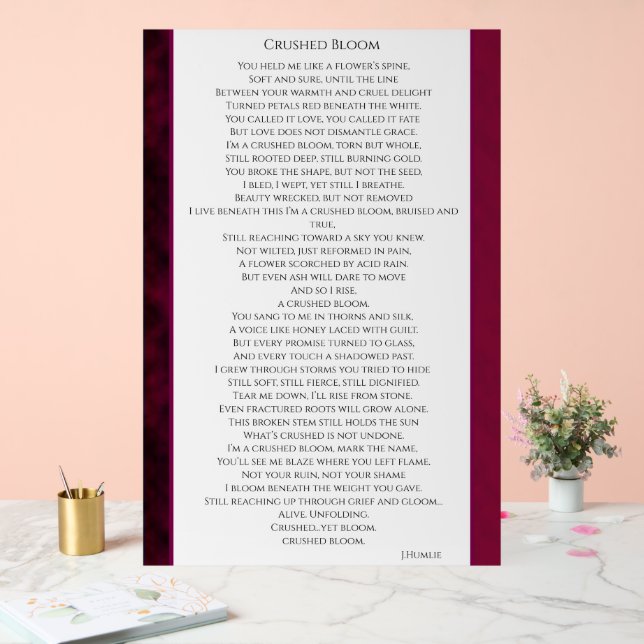 Crushed Bloom Acrylic Sign (Wedding)