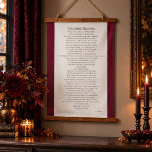 Crushed Bloom poetry Hanging Tapestry