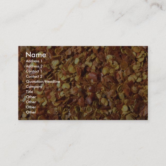 Crushed chilies business card (Front)