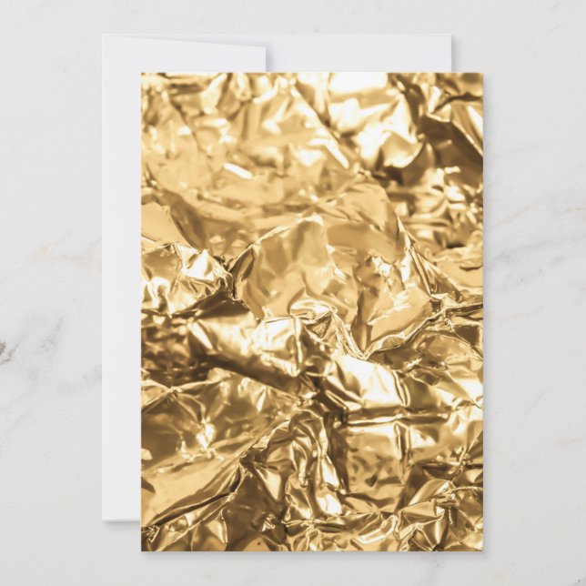 Crushed Golden Folds Invitation (Front)